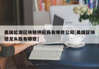 美国能源区块链供应商有哪些公司[美国区块链龙头股有哪些]